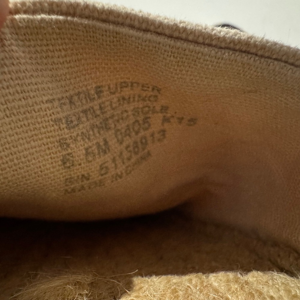 Tory Burch Canvas Espadrille Flats Cream Color-Block Logo Cap Toe Women's 6.5 - Picture 9 of 9